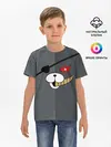 Детская базовая футболка / KUROKUMA на сером