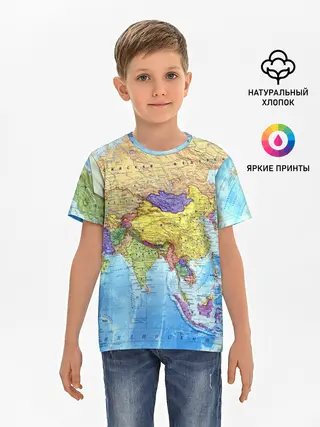 Детская базовая футболка / Карта 10