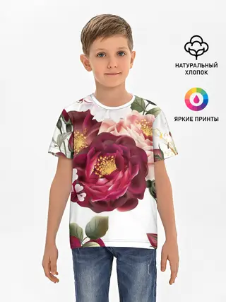 Детская базовая футболка / Розы