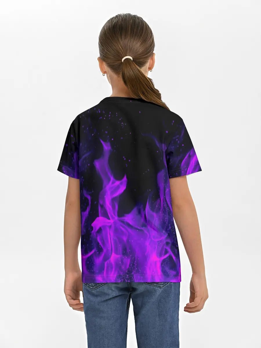 Детская базовая футболка / ФИОЛЕТОВЫЙ ОГОНЬ | PURPLE FIRE