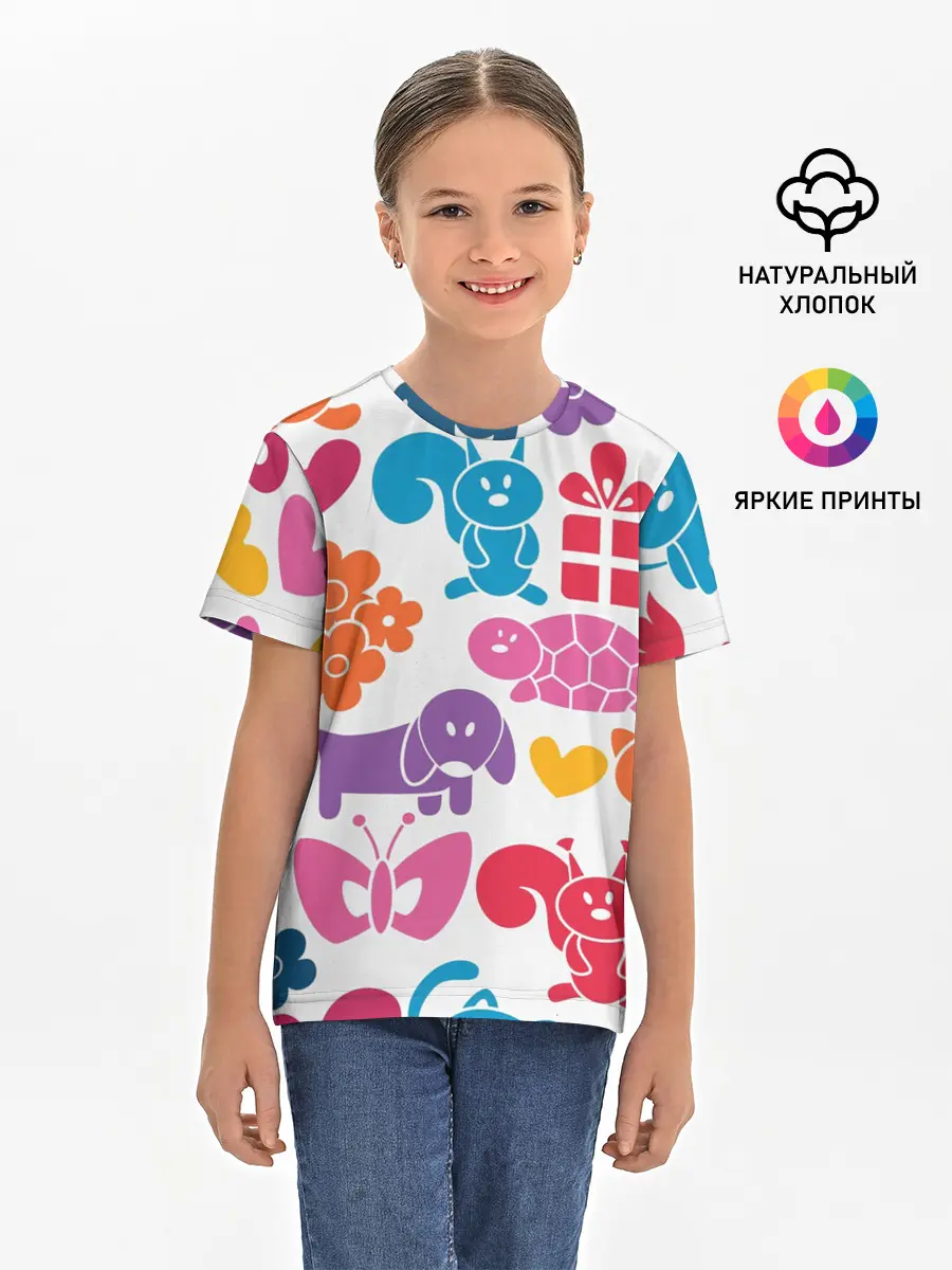 Детская базовая футболка / Звери, детская