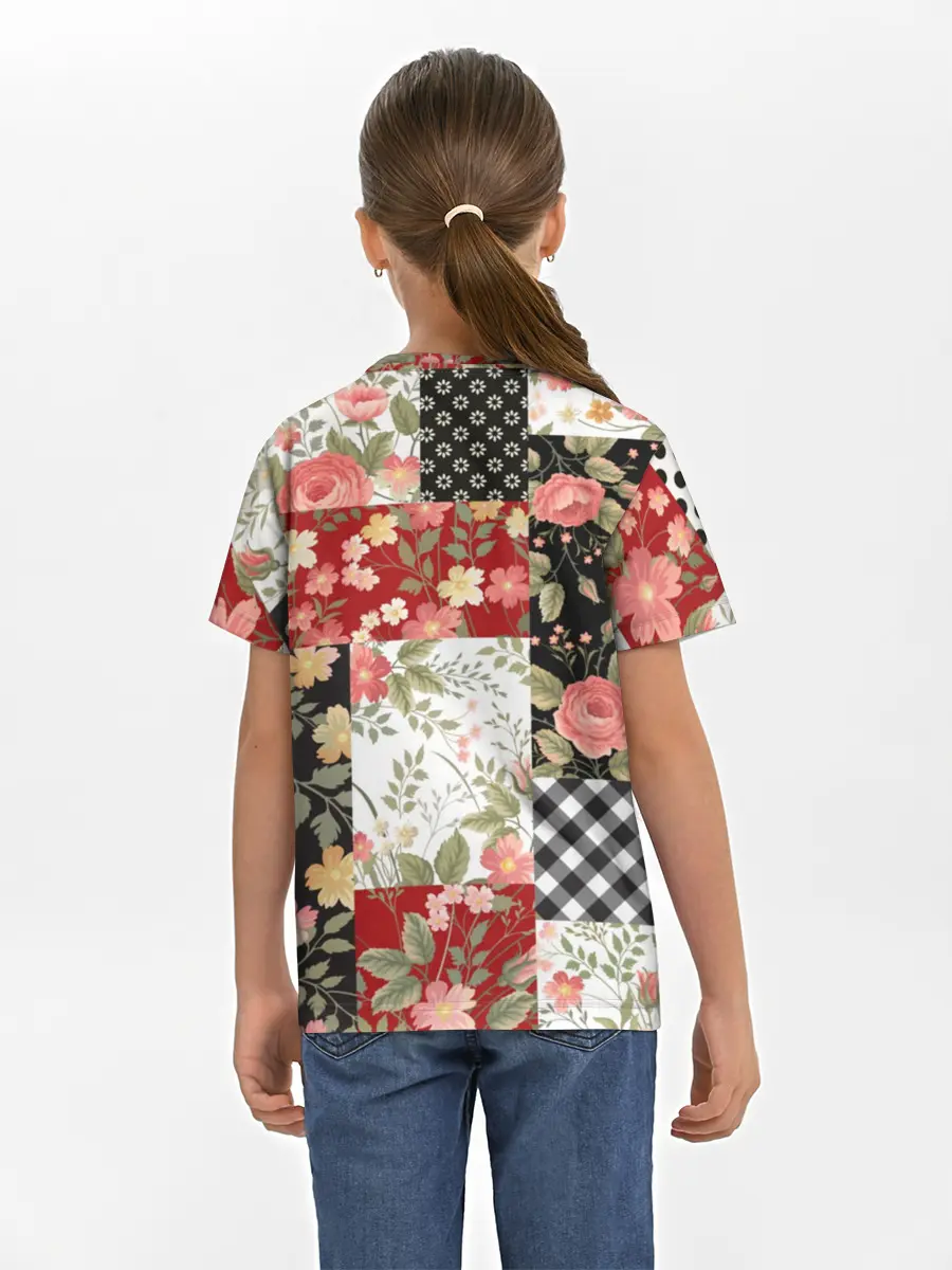 Детская базовая футболка / Лоскутный орнамент