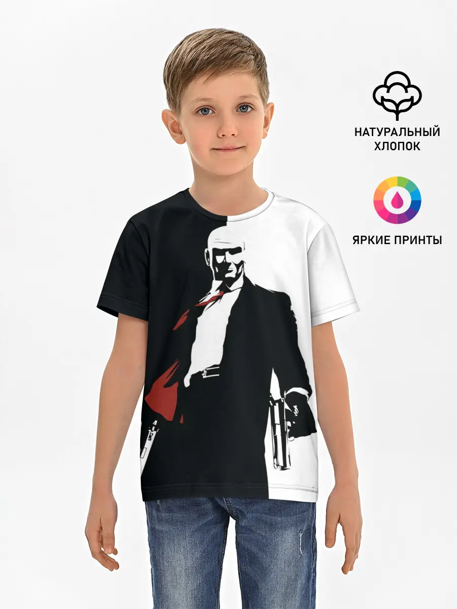 Детская базовая футболка / Hitman BW