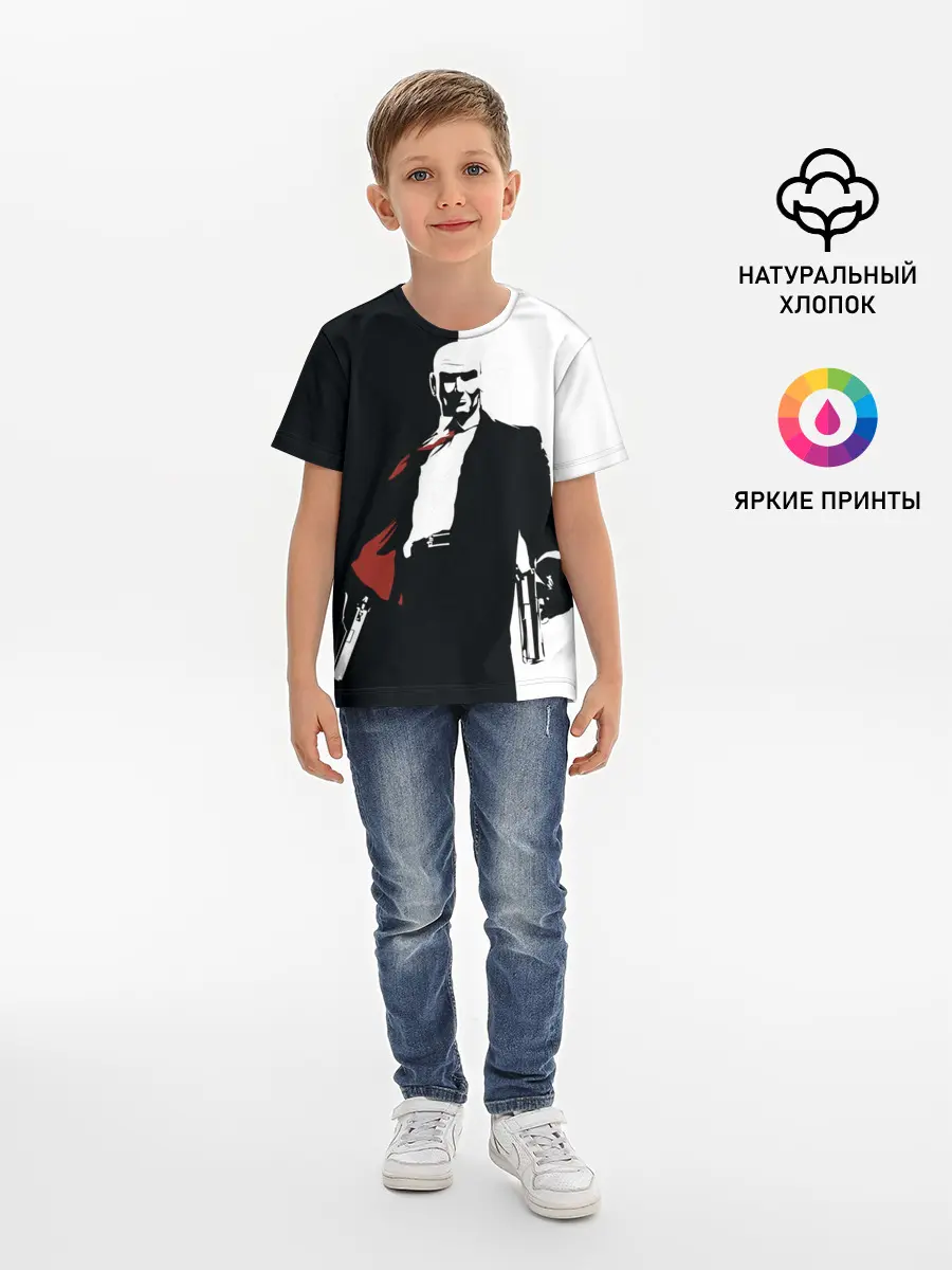 Детская базовая футболка / Hitman BW