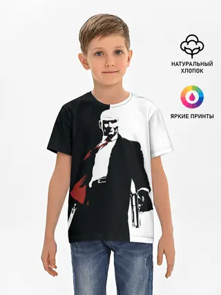 Детская базовая футболка / Hitman BW