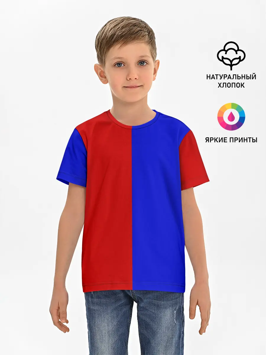 Детская базовая футболка / Красно-синий
