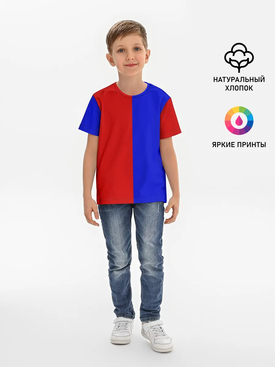 Детская базовая футболка / Красно-синий