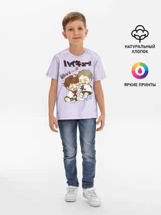 Детская базовая футболка / ВОЛЕЙБОЛ!! малыши дерутся