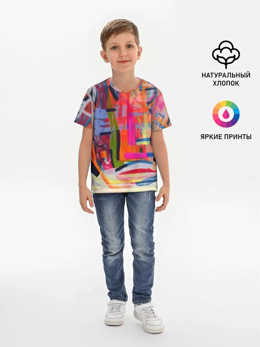 Детская базовая футболка / Абстракция из полос
