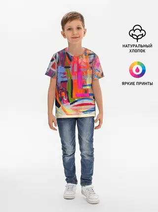 Детская базовая футболка / Абстракция из полос