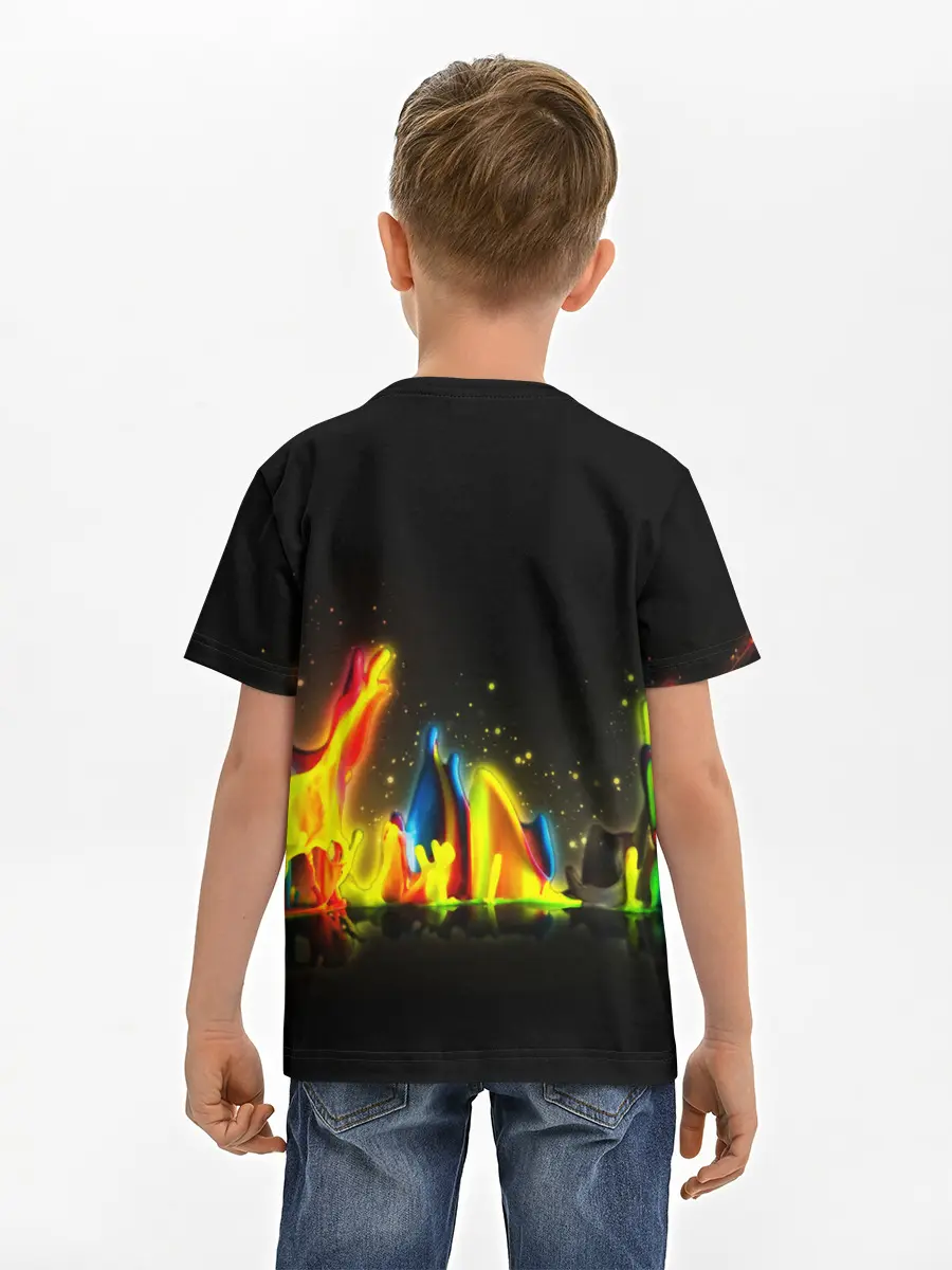 Детская базовая футболка / КРАСКИ В НЕОНЕ