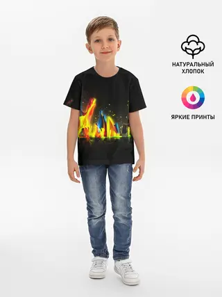 Детская базовая футболка / КРАСКИ В НЕОНЕ
