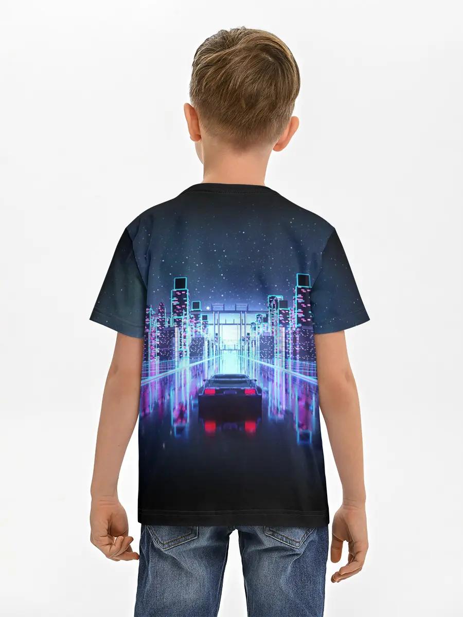 Детская базовая футболка / SYNTHWAVE / RETROWAVE