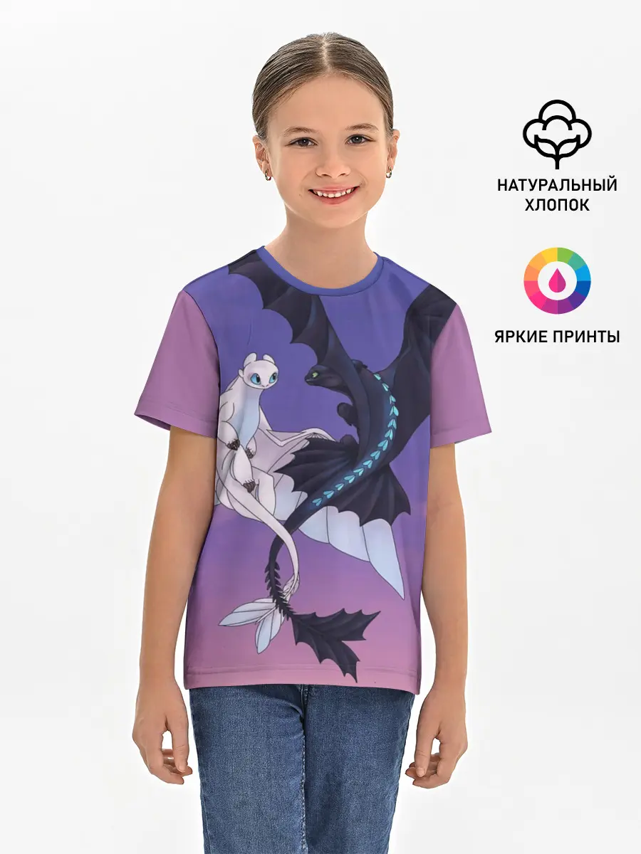Детская базовая футболка / ночная фурия