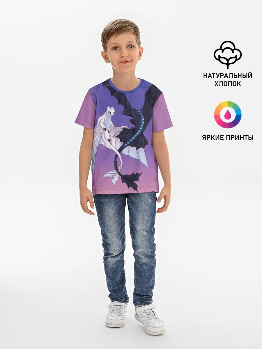 Детская базовая футболка / ночная фурия