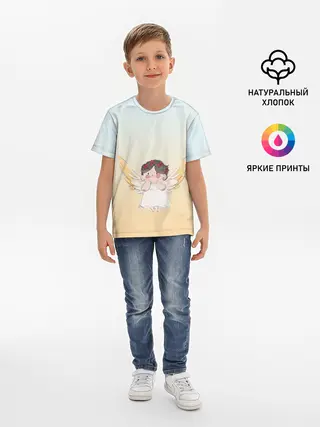 Детская базовая футболка / акварельный ангелок