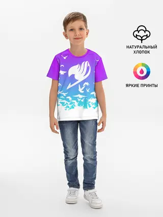 Детская базовая футболка / Фейри Тейл птички