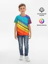 Детская базовая футболка / цветной мех диагональ