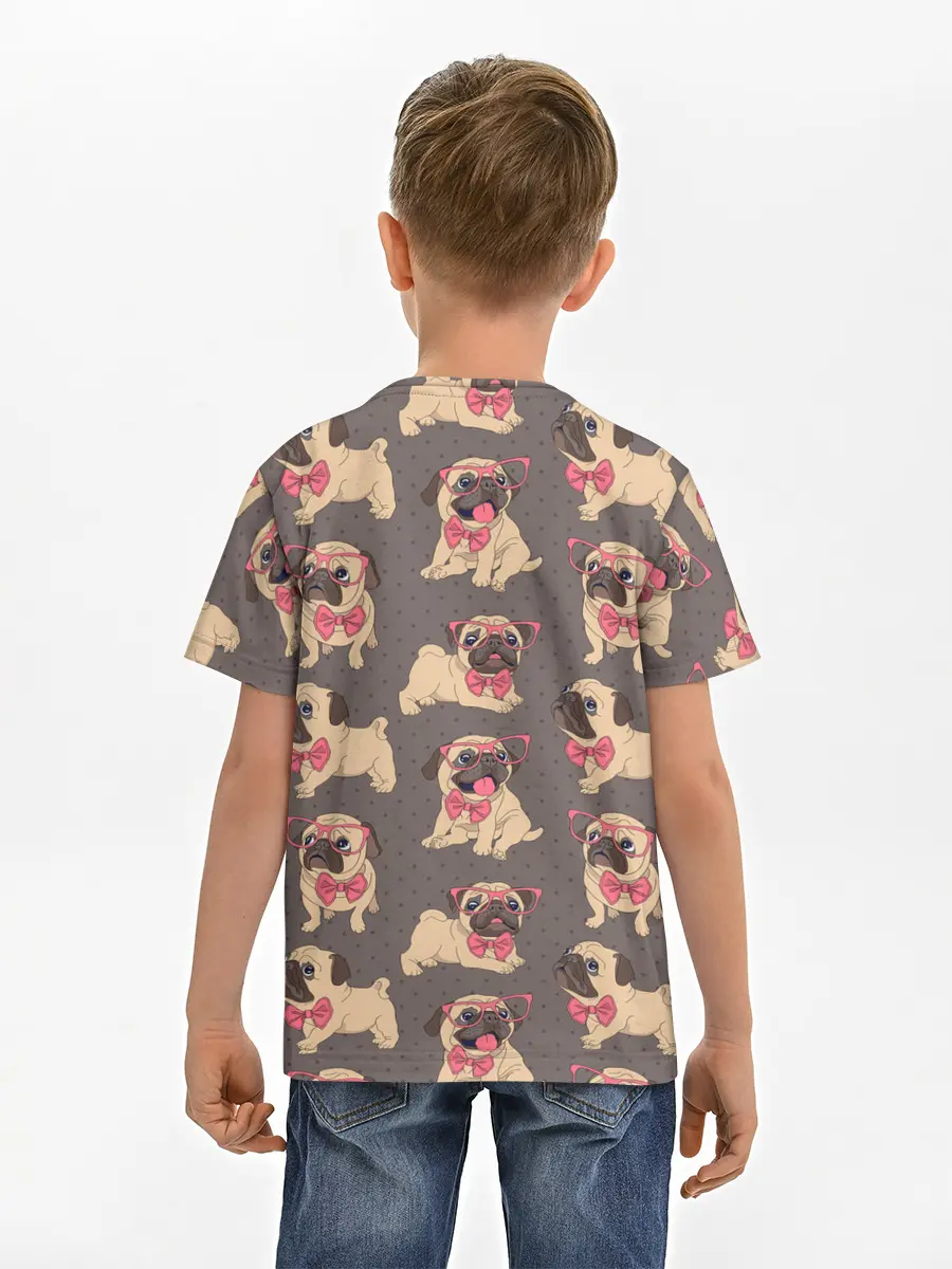 Детская базовая футболка / Мопсы