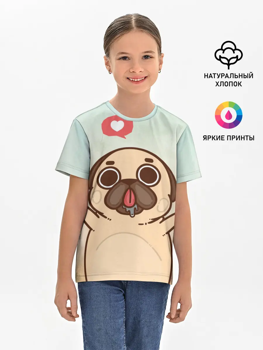 Детская базовая футболка / Puglie Pug Like