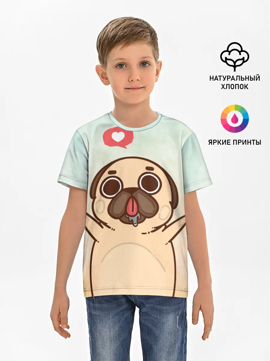 Детская базовая футболка / Puglie Pug Like