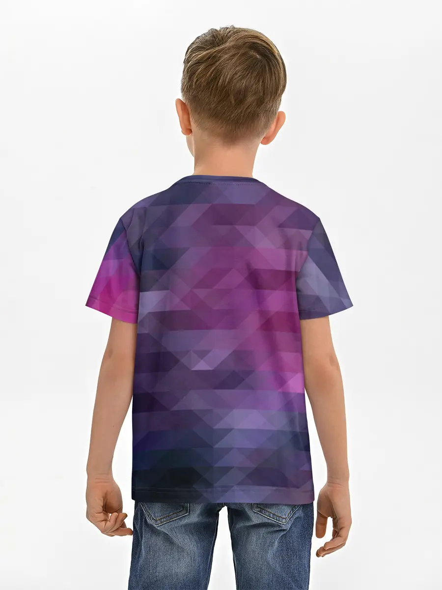 Детская базовая футболка / Фиолетово-бордовый узор