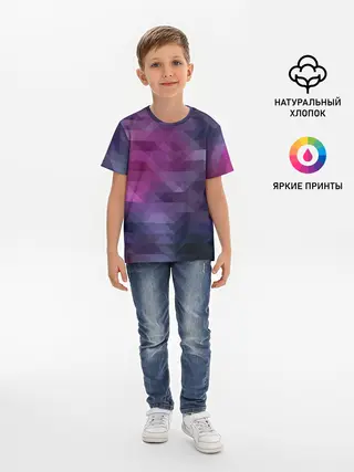 Детская базовая футболка / Фиолетово-бордовый узор