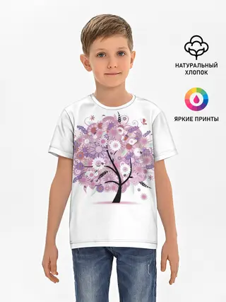 Детская базовая футболка / Цветочное Дерево