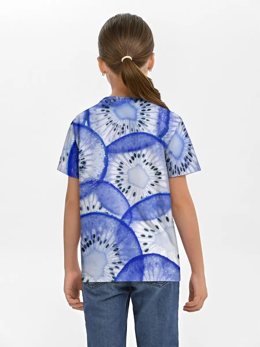 Детская базовая футболка / Синий Киви