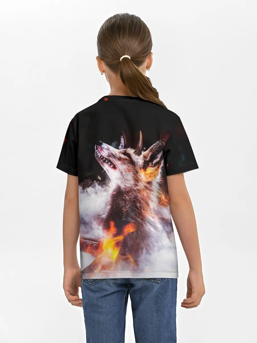 Детская базовая футболка / Лиса с рогами