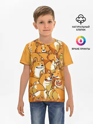 Детская базовая футболка / Корги