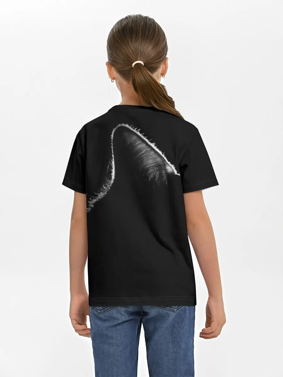 Детская базовая футболка / Чёрный кот