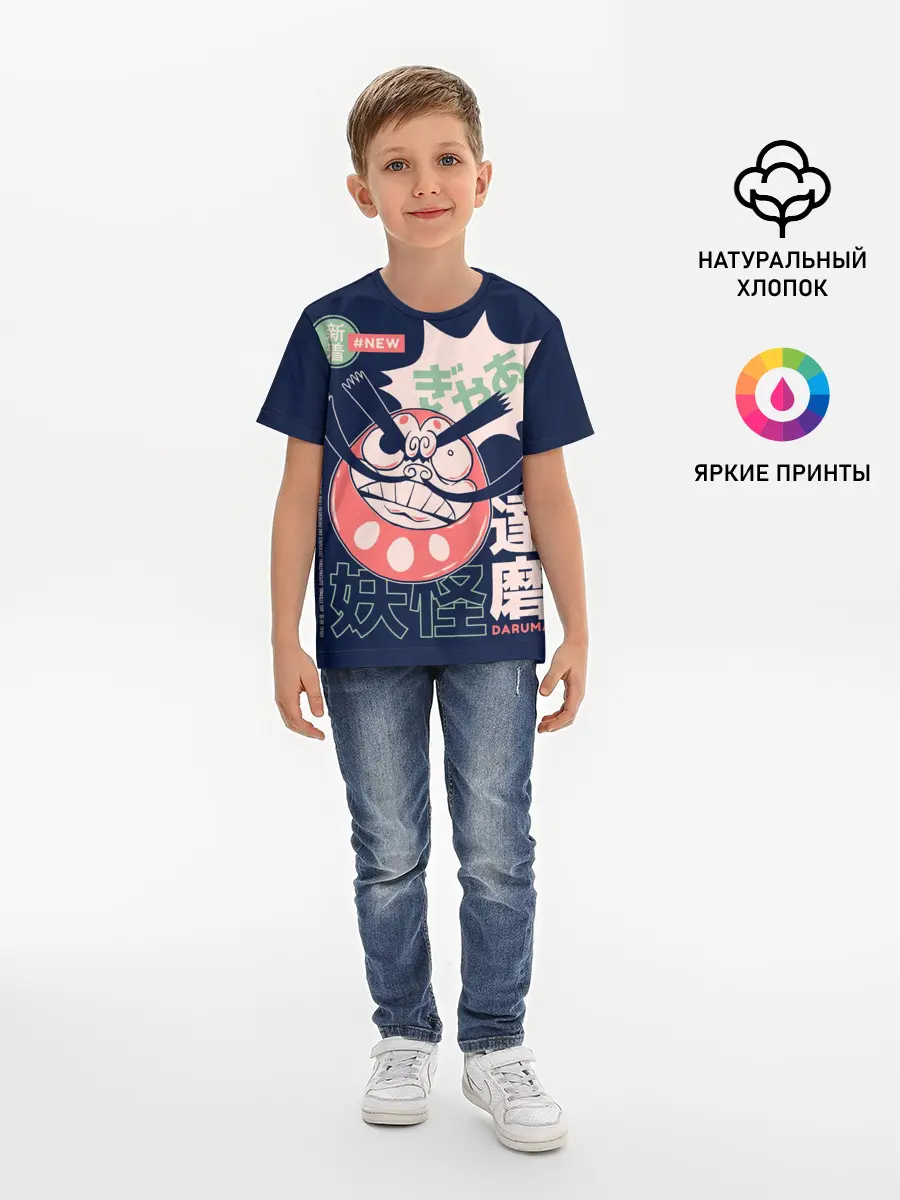 Детская базовая футболка / Anime Daruma Demon Yokai