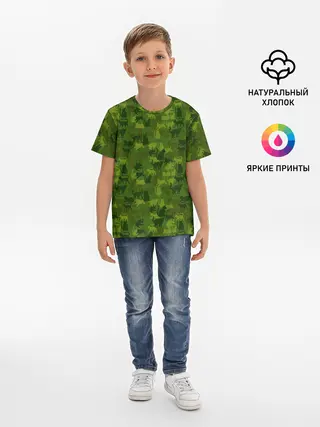 Детская базовая футболка / Камуфляж | Котики