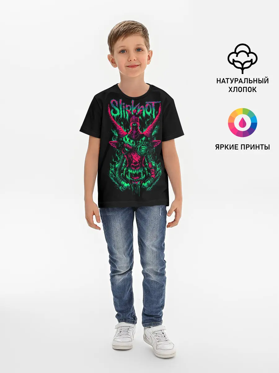 Детская базовая футболка / Slipknot криповый козел