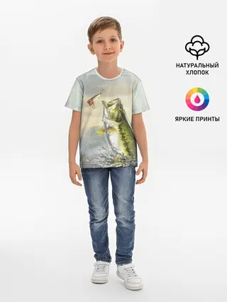 Детская базовая футболка / Рыбалка