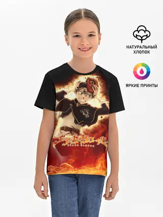 Детская базовая футболка / Аста в маске огонь и пламя