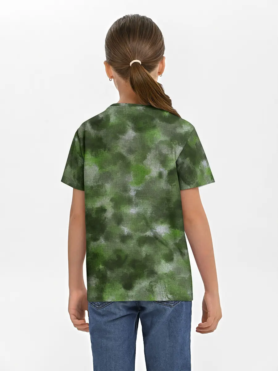Детская базовая футболка / Canvas Green Camo