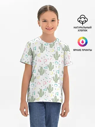 Детская базовая футболка / Кактусы