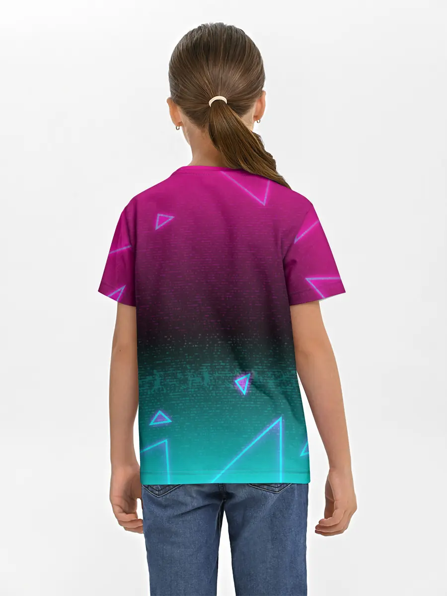 Детская базовая футболка / РЕТРО СКОРПИОН НЕОН