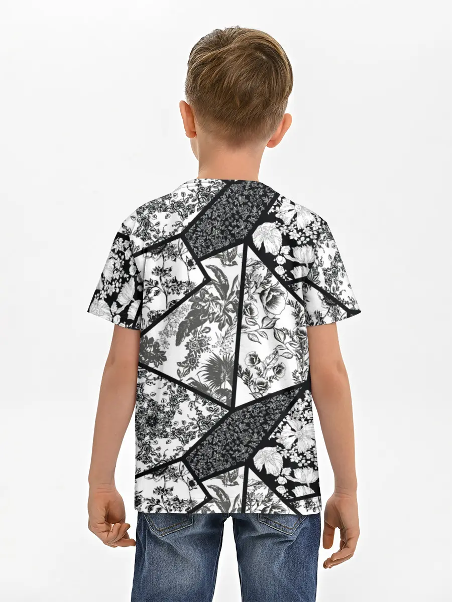 Детская базовая футболка / Цветочный Кинцуги / Kintsugi