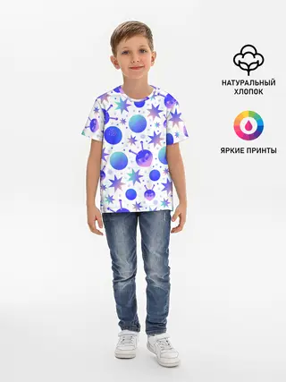 Детская базовая футболка / Яркая галактика