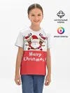 Детская базовая футболка / Санта с 2 Оленями