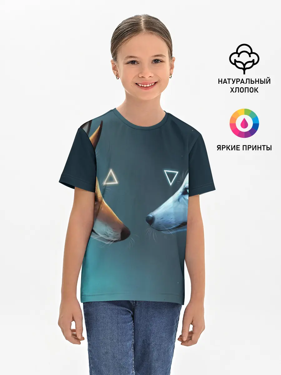 Детская базовая футболка / ЛИСА И ВОЛК