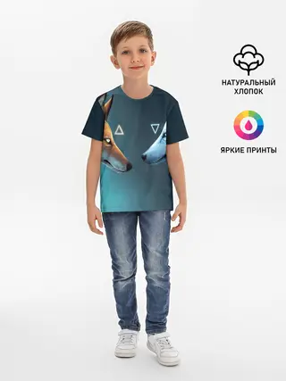Детская базовая футболка / ЛИСА И ВОЛК