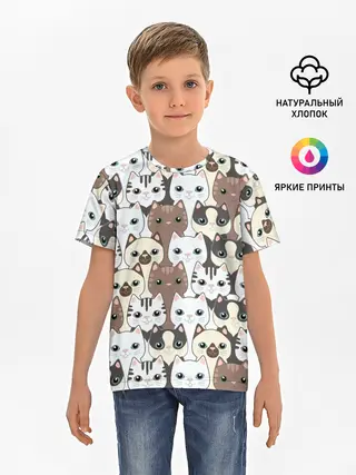 Детская базовая футболка / Котики