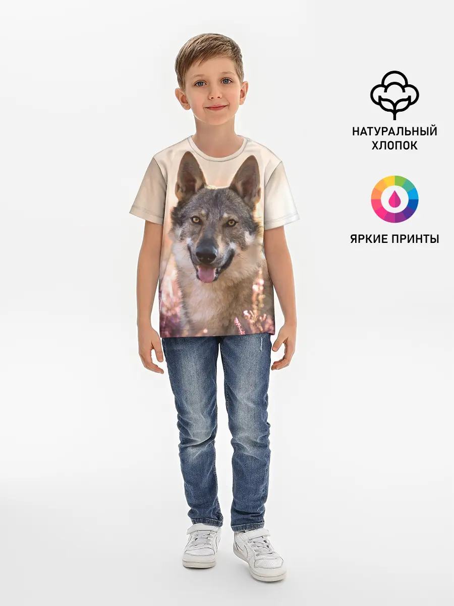 Детская базовая футболка / Красивый Волк