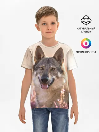 Детская базовая футболка / Красивый Волк