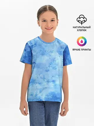 Детская базовая футболка / Красочная синева