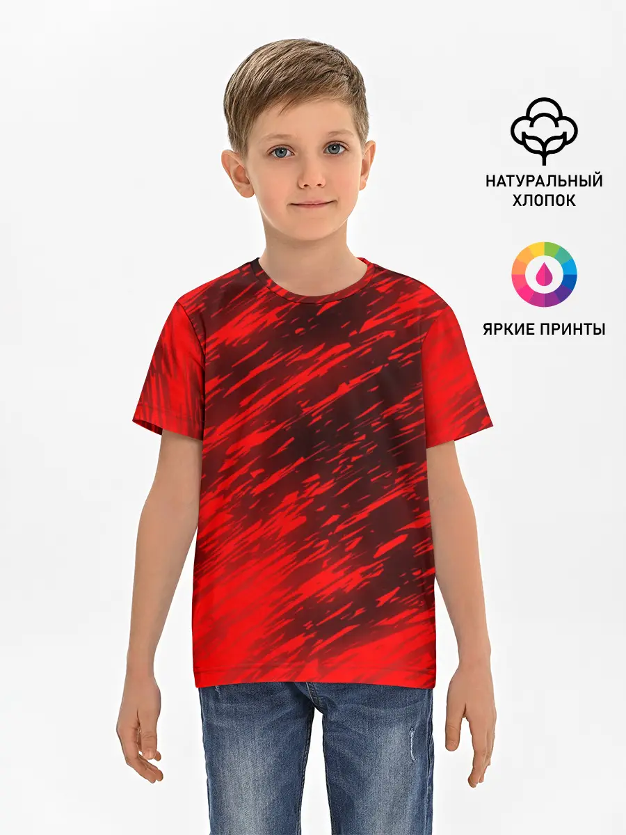 Детская базовая футболка / RED FIRE STORM